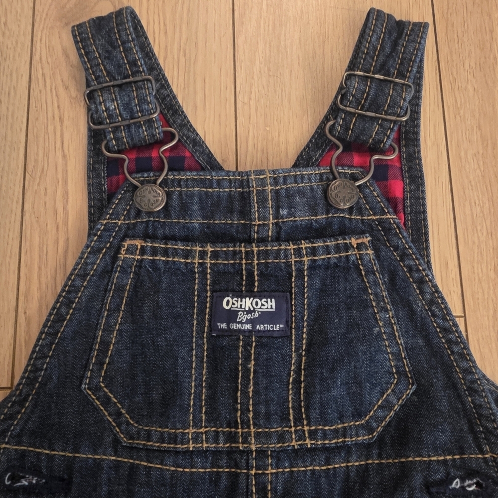 Oshkosh Bgosh Denim Overalls- 12 Months - Picture 3 of 14